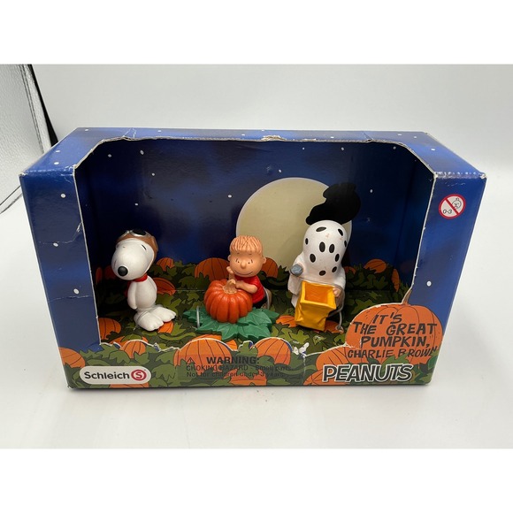Schleich Peanuts It's The Great Pumpkin Charlie Brown Halloween Figure Set - Picture 1 of 5